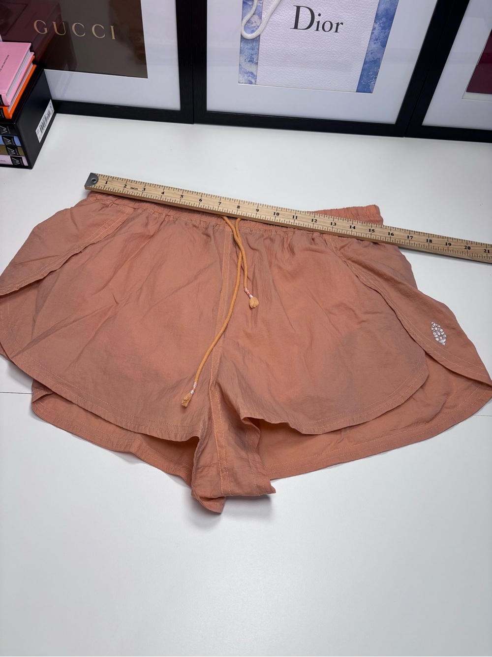 FP Movement by Free People Burnt Apricot Tie-Waist Athletic Shorts Sz XL NWOT